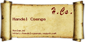 Handel Csenge névjegykártya